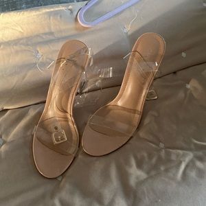 Sexy clear nude heels Size 8